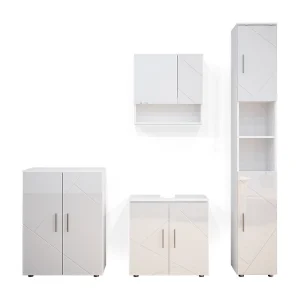 Badkamermeubel set wit hoogglans 80x41x58.6 irma Badkamermeubel set wit hoogglans 80x41x58.6 irma