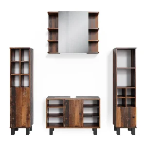 Badkamermeubel set eiken rustiek 60x32x54 fynn Badkamermeubel set eiken rustiek 60x32x54 fynn