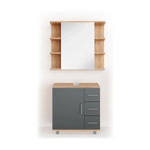 Badkamermeubel set eiken 60x33x60.8 ilias Badkamermeubel set eiken 60x33x60.8 ilias