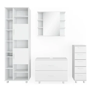 Badkamermeubel set wit 80.2x33x60.8 ilias