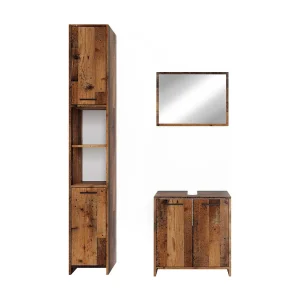 Badkamermeubel set eiken rustiek 58x33x60 kiko Badkamermeubel set eiken rustiek 58x33x60 kiko