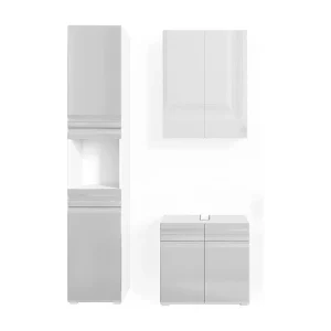 Badkamermeubel set wit hoogglans 56x34x60 fredd