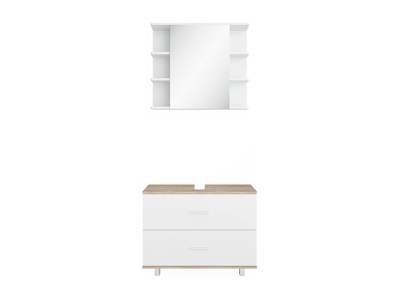 Badkamermeubel set wit/sonoma 80.2x33x60.8 ilias