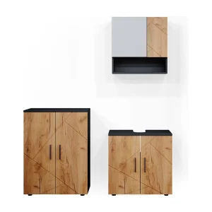 Badkamermeubel set eik goud/antraciet 80x41x58.6 irma Badkamermeubel set eik goud/antraciet 80x41x58.6 irma