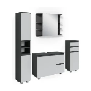 Badkamermeubel set antraciet 80x33x60 j-shape Badkamermeubel set antraciet 80x33x60 j-shape
