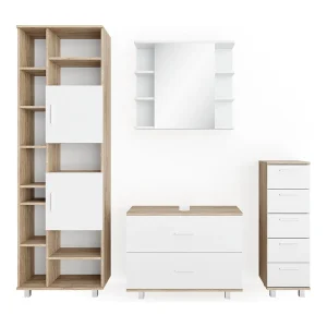 Badkamermeubel set wit/sonoma 80.2x33x60.8 ilias Badkamermeubel set wit/sonoma 80.2x33x60.8 ilias
