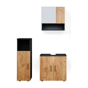 Badkamermeubel set eik goud/antraciet 80x41x58.6 irma Badkamermeubel set eik goud/antraciet 80x41x58.6 irma