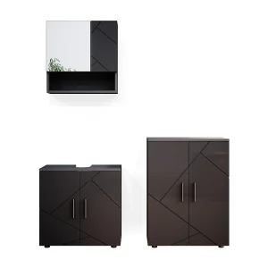 Badkamermeubel set antraciet hoogglans 80x41x58.6 irma