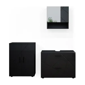Badkamermeubel set antraciet hoogglans 80x41x58 irma
