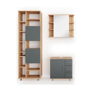 Badkamermeubel set eiken 60x33x60.8 ilias Badkamermeubel set eiken 60x33x60.8 ilias