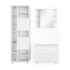 Badkamermeubel set wit 80.2x33x60.8 ilias