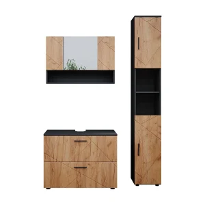 Badkamermeubel set eik goud/antraciet 80x41x58.6 irma Badkamermeubel set eik goud/antraciet 80x41x58.6 irma