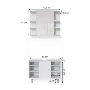 Badkamermeubel set wit 60x32x54 fynn Badkamermeubel set wit 60x32x54 fynn