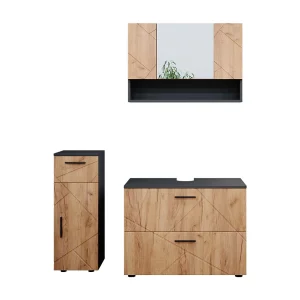 Badkamermeubel set eik goud/antraciet 80x41x58.6 irma Badkamermeubel set eik goud/antraciet 80x41x58.6 irma