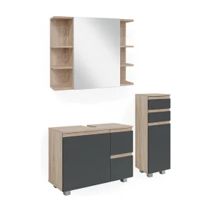 Badkamermeubel set sonoma 80x33x60 j-shape