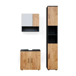 Badkamermeubel set eik goud/antraciet 80x41x58.6 irma Badkamermeubel set eik goud/antraciet 80x41x58.6 irma
