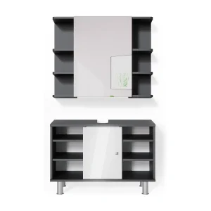 Badkamermeubel set antraciet 60x32x54 fynn Badkamermeubel set antraciet 60x32x54 fynn