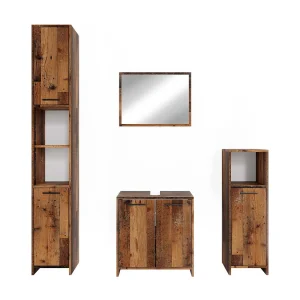 Badkamermeubel set eiken rustiek 58x33x60 kiko Badkamermeubel set eiken rustiek 58x33x60 kiko