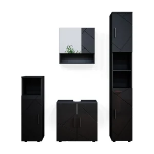Badkamermeubel set antraciet hoogglans 80x41x58.6 irma