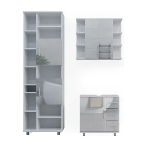 Badkamermeubel set wit hoogglans 60x33x60.8 ilias Badkamermeubel set wit hoogglans 60x33x60.8 ilias