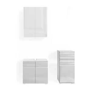 Badkamermeubel set wit hoogglans 56x34x60 fredd Badkamermeubel set wit hoogglans 56x34x60 fredd