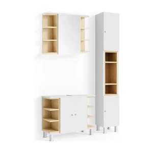 Badkamermeubel set wit 79.6x32x64 aquis Badkamermeubel set wit 79.6x32x64 aquis