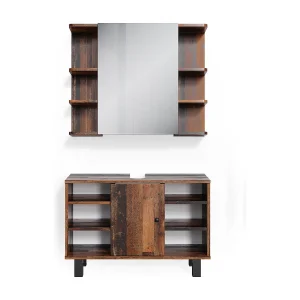 Badkamermeubel set eiken rustiek 60x32x54 fynn Badkamermeubel set eiken rustiek 60x32x54 fynn
