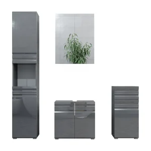 Badkamermeubel set antraciet hoogglans 56x34x60 fredd