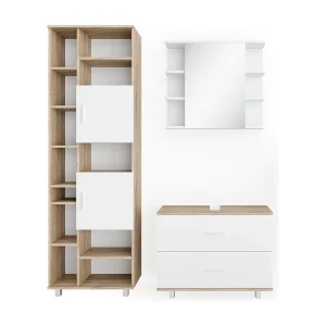 Badkamermeubel set wit/sonoma 80.2x33x60.8 ilias Badkamermeubel set wit/sonoma 80.2x33x60.8 ilias