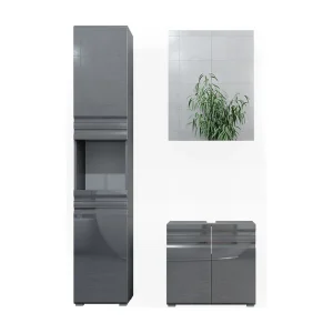 Badkamermeubel set antraciet hoogglans 56x34x60 fredd
