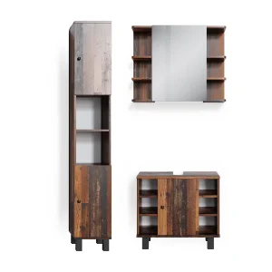 Badkamermeubel set eiken rustiek 60x32x54 fynn Badkamermeubel set eiken rustiek 60x32x54 fynn
