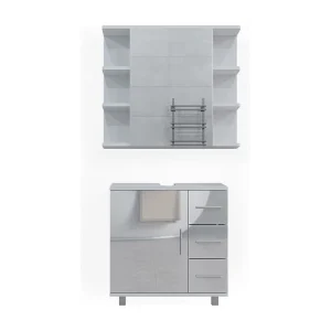 Badkamermeubel set wit hoogglans 60x33x60.8 ilias Badkamermeubel set wit hoogglans 60x33x60.8 ilias