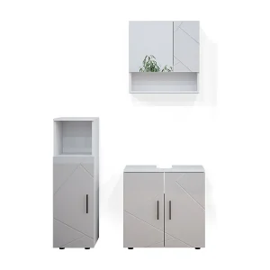 Badkamermeubel set wit hoogglans 80x41x58.6 irma Badkamermeubel set wit hoogglans 80x41x58.6 irma