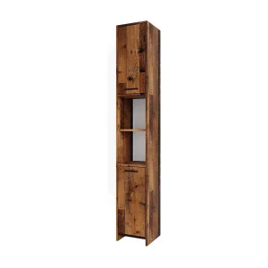 Badkamerkast eiken rustiek 30x30x190 kiko Badkamerkast eiken rustiek 30x30x190 kiko