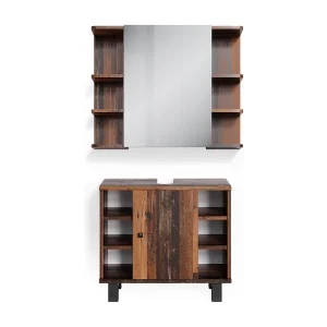 Badkamermeubel set eiken rustiek 60x32x54 fynn Badkamermeubel set eiken rustiek 60x32x54 fynn