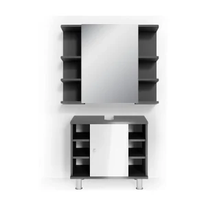 Badkamermeubel set antraciet 60x32x54 fynn Badkamermeubel set antraciet 60x32x54 fynn
