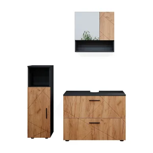 Badkamermeubel set eik goud/antraciet 80x41x58.6 irma Badkamermeubel set eik goud/antraciet 80x41x58.6 irma