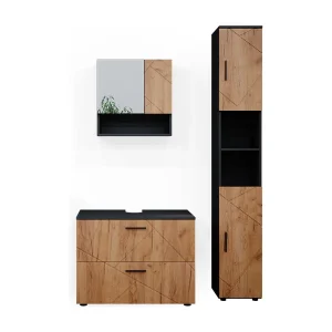 Badkamermeubel set eik goud/antraciet 80x41x58.6 irma Badkamermeubel set eik goud/antraciet 80x41x58.6 irma