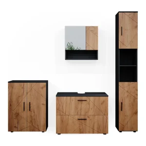 Badkamermeubel set eik goud/antraciet 80x41x58 irma Badkamermeubel set eik goud/antraciet 80x41x58 irma
