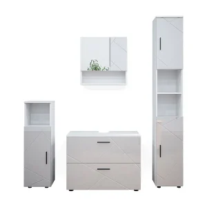 Badkamermeubel set wit hoogglans 80x41x58 irma Badkamermeubel set wit hoogglans 80x41x58 irma