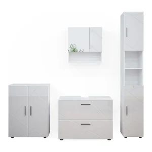Badkamermeubel set wit hoogglans 80x41x58 irma Badkamermeubel set wit hoogglans 80x41x58 irma