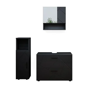 Badkamermeubel set antraciet hoogglans 80x41x58.6 irma