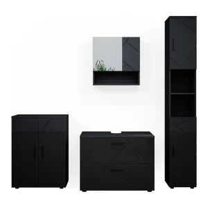 Badkamermeubel set antraciet hoogglans 80x41x58 irma