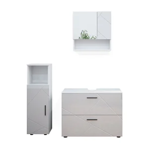 Badkamermeubel set wit hoogglans 80x41x58.6 irma Badkamermeubel set wit hoogglans 80x41x58.6 irma