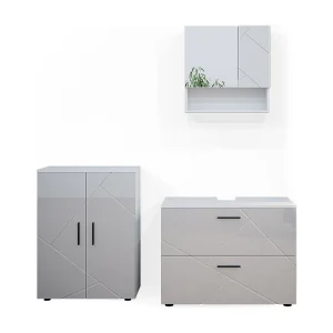 Badkamermeubel set wit hoogglans 80x41x58 irma Badkamermeubel set wit hoogglans 80x41x58 irma