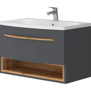Badkamermeubelset antraciet 79x42x50 stelantis