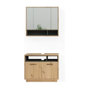 Badkamermeubelset artisanaal eiken 80x40x64 beatrice Badkamermeubelset artisanaal eiken 80x40x64 beatrice