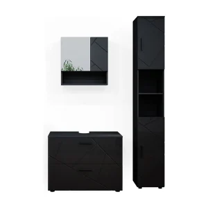 Badkamermeubel set antraciet hoogglans 80x41x58.6 irma