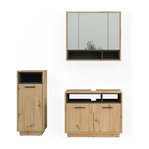 Badkamermeubelset artisanaal eiken 80x40x64 beatrice Badkamermeubelset artisanaal eiken 80x40x64 beatrice