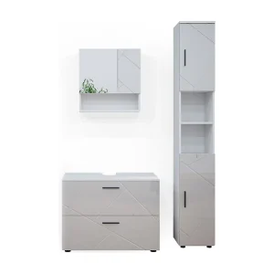 Badkamermeubel set wit hoogglans 80x41x58.6 irma Badkamermeubel set wit hoogglans 80x41x58.6 irma